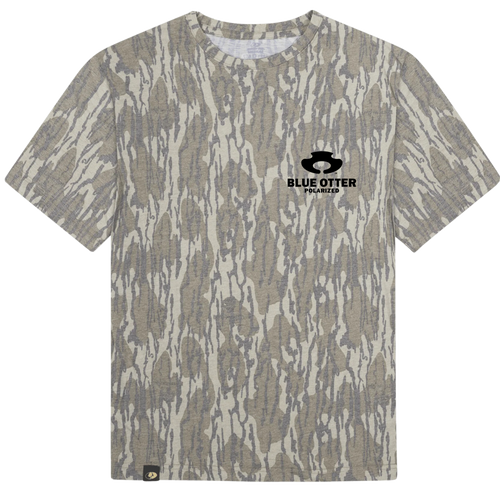 Blue Otter Mossy Oak Bottomland Camo Logo Tee