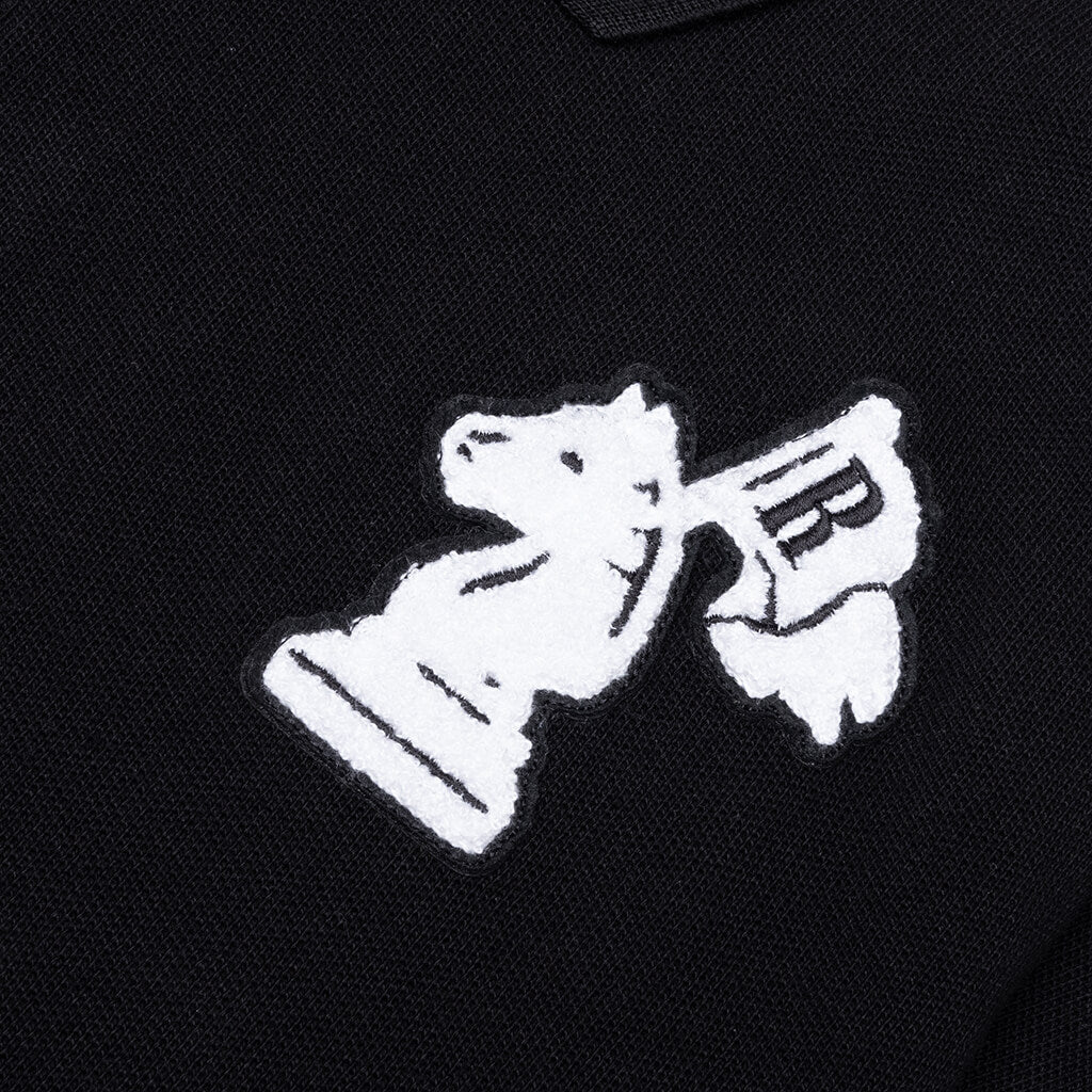 Rhude Men's Pique Boxy Polo Shirt Black